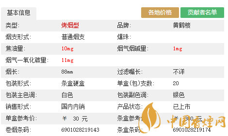 qjqj黄鹤楼多少钱一包黄鹤楼硬奇景新版香烟价格表图