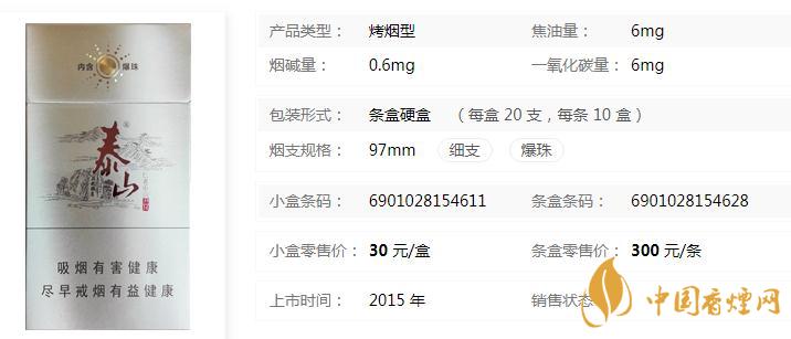 泰山香烟价格表 儒风图片